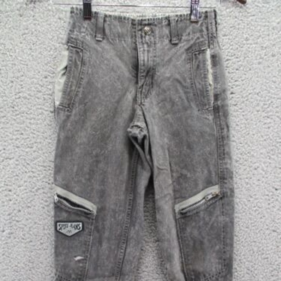 Vintage 90's Levi's Sport Jeans Kids 8 Acid Wash Zip Pockets Elastic Button Snap - Picture 1 of 14